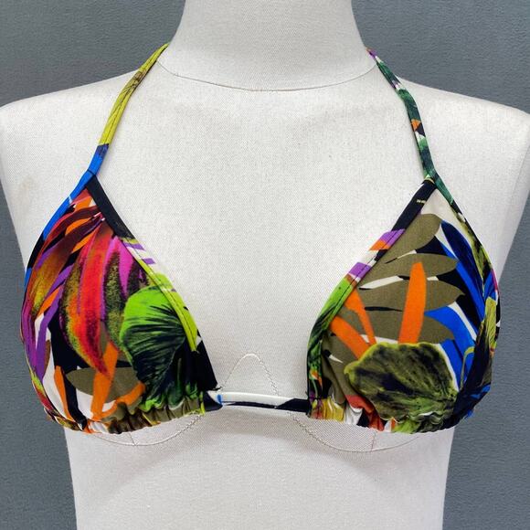 MILLY CABANA Tropical Triangle Bikini Top Size XS Leaf Print - Picture 1 of 6